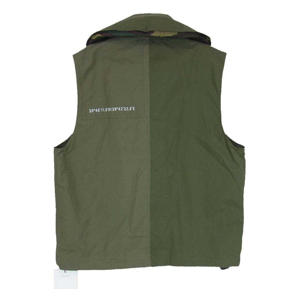 WTAPS ダブルタップス 21AW 212BRDT-JKM07 TRADER VEST COTTON WEATHER RIPSTOP トレーダー コットン ウェザー リップストップ ミリタリー ベスト カーキ系 02【中古】