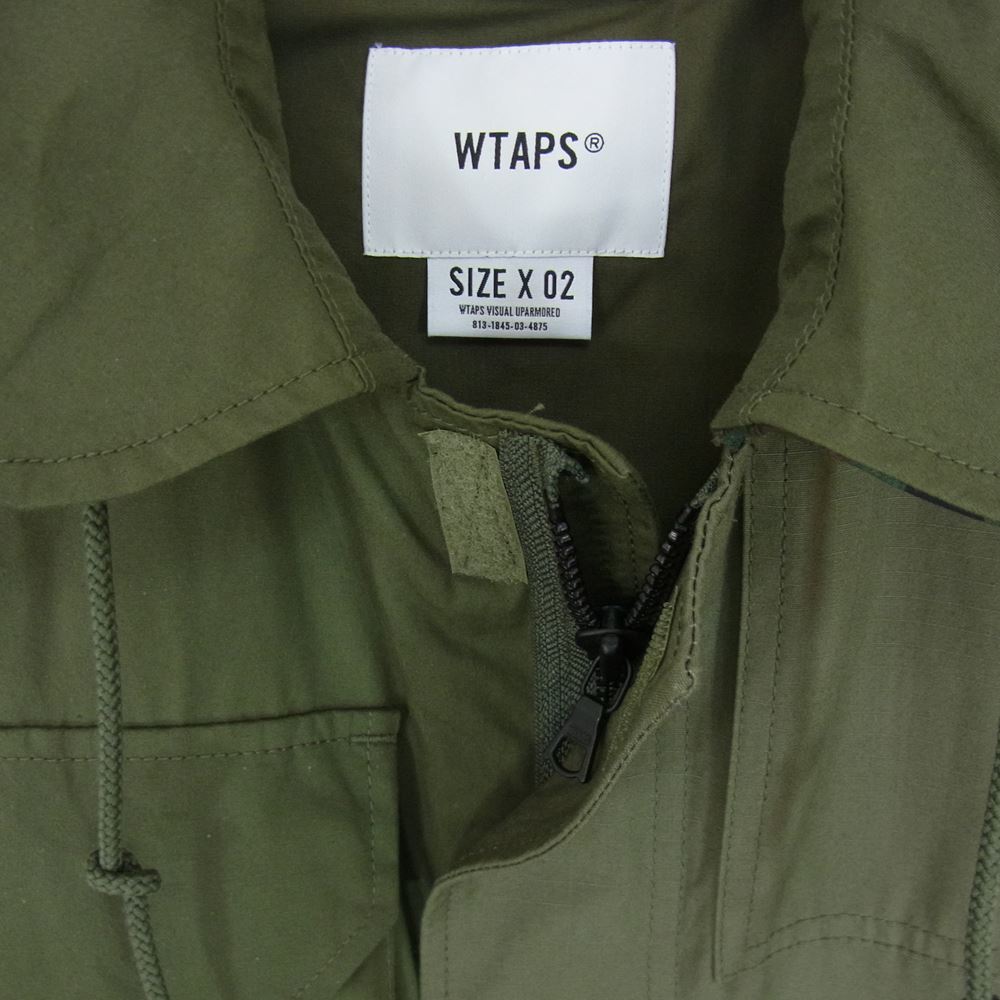 WTAPS ダブルタップス 21AW 212BRDT-JKM07 TRADER VEST COTTON WEATHER RIPSTOP トレーダー コットン ウェザー リップストップ ミリタリー ベスト カーキ系 02【中古】