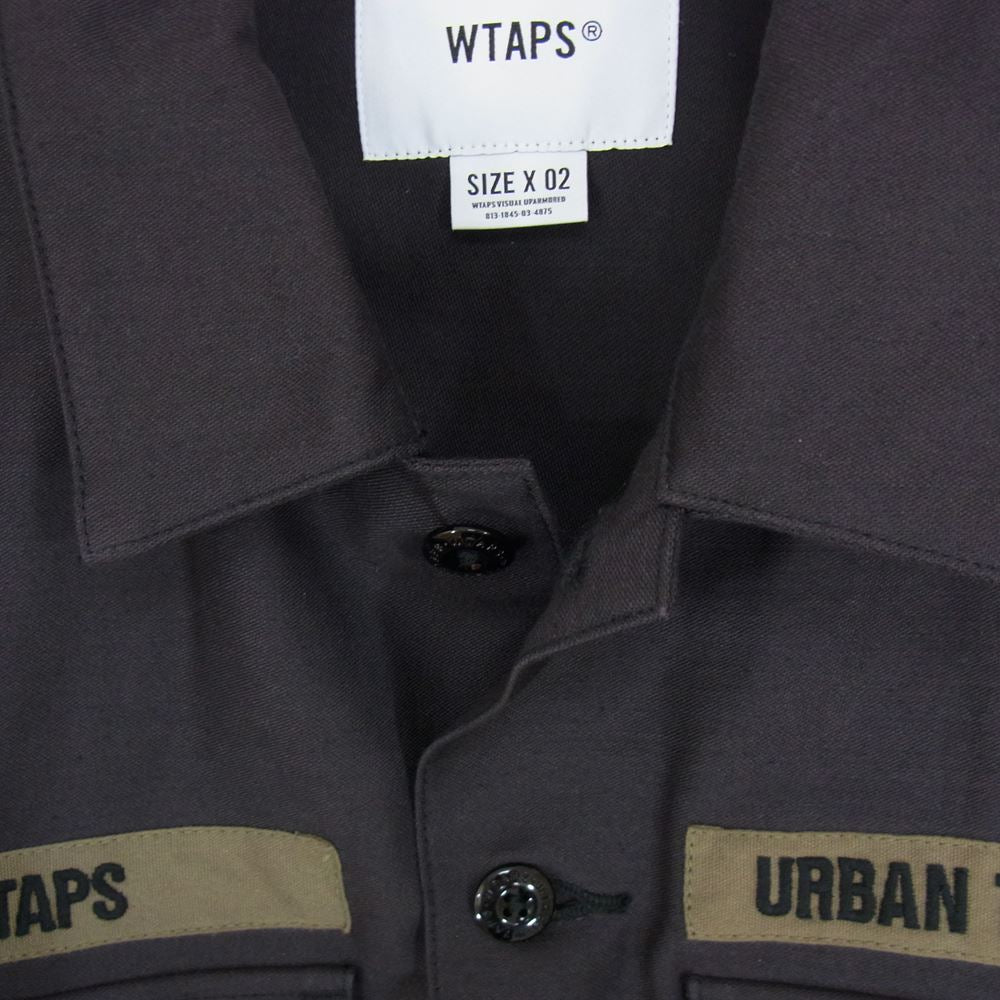 WTAPS ダブルタップス 20AW 202BRDT-SHM01 BUDS LS COTTON SATIN ミリタリー バッツ ロング スリーブ コットン サテン シャツ ジャケット チャコール系 02【中古】