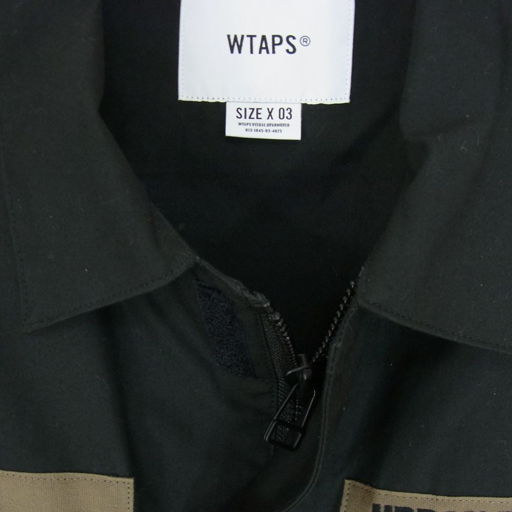 WTAPS ダブルタップス 21SS 211BRDT-SHM03 FLYERS LS COTTON WEATHER ミリタリー フライヤーズ コットン 長袖 シャツ ジャケット ブラック系 03【中古】