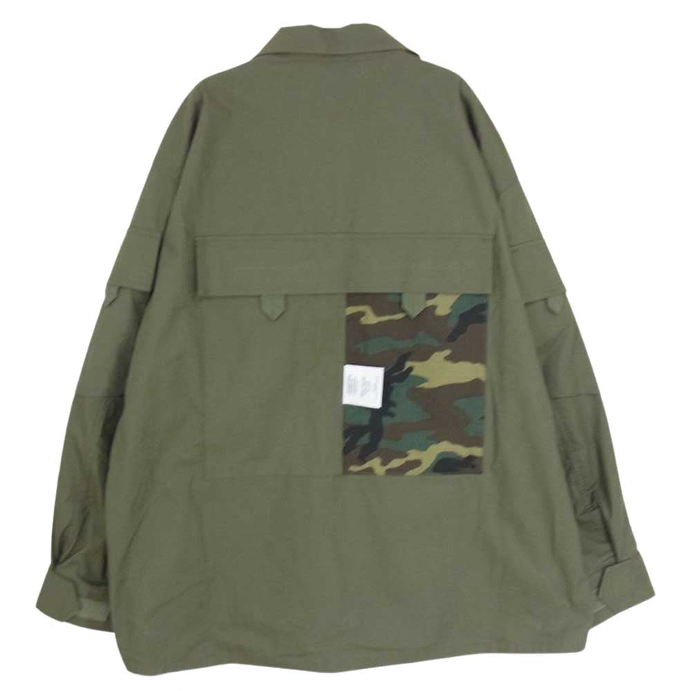 WTAPS ダブルタップス 21AW 212BRDT-SHM03 MODULAR LS COTTON RIPSTOP ミリタリー カモ 再構築 モジュラー コットン リップストップ 長袖 シャツ ジャケット カーキ系 02【美品】【中古】