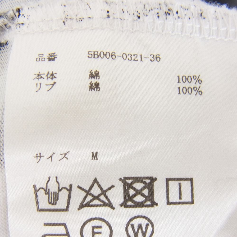 JOHN LAWRENCE SULLIVAN ジョンローレンスサリバン 5B006-0321-36 WRINKLE PRINT Tシャツ ブラック ホワイト ブラック系 M【中古】