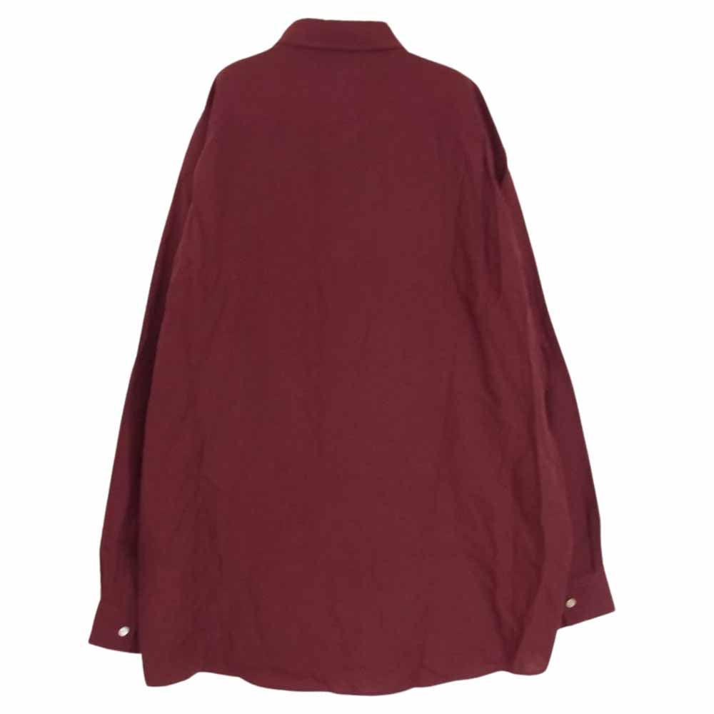 ACNE STUDIOS アクネストゥディオズ 21AW FN-MN-SHIR000439 オーバーサイズ 長袖 シャツ ロゴ 刺繍 エンジ系 46【中古】
