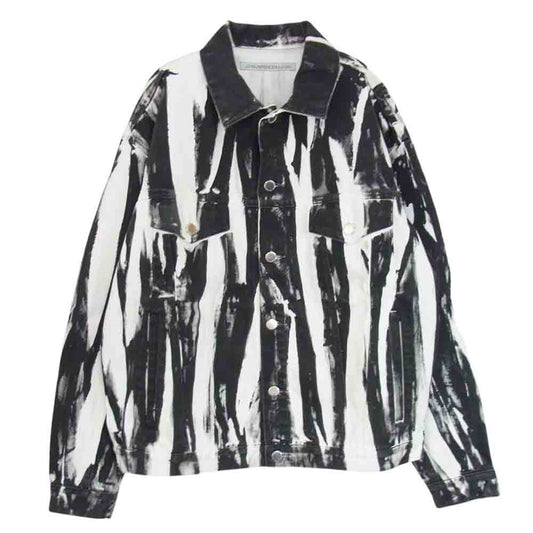 JOHN LAWRENCE SULLIVAN ジョンローレンスサリバン 1B020-0321-34 WRINKLE PRINT DENIM JACKET プリント デニム ジャケット ブラック ホワイト ブラック系 46【中古】