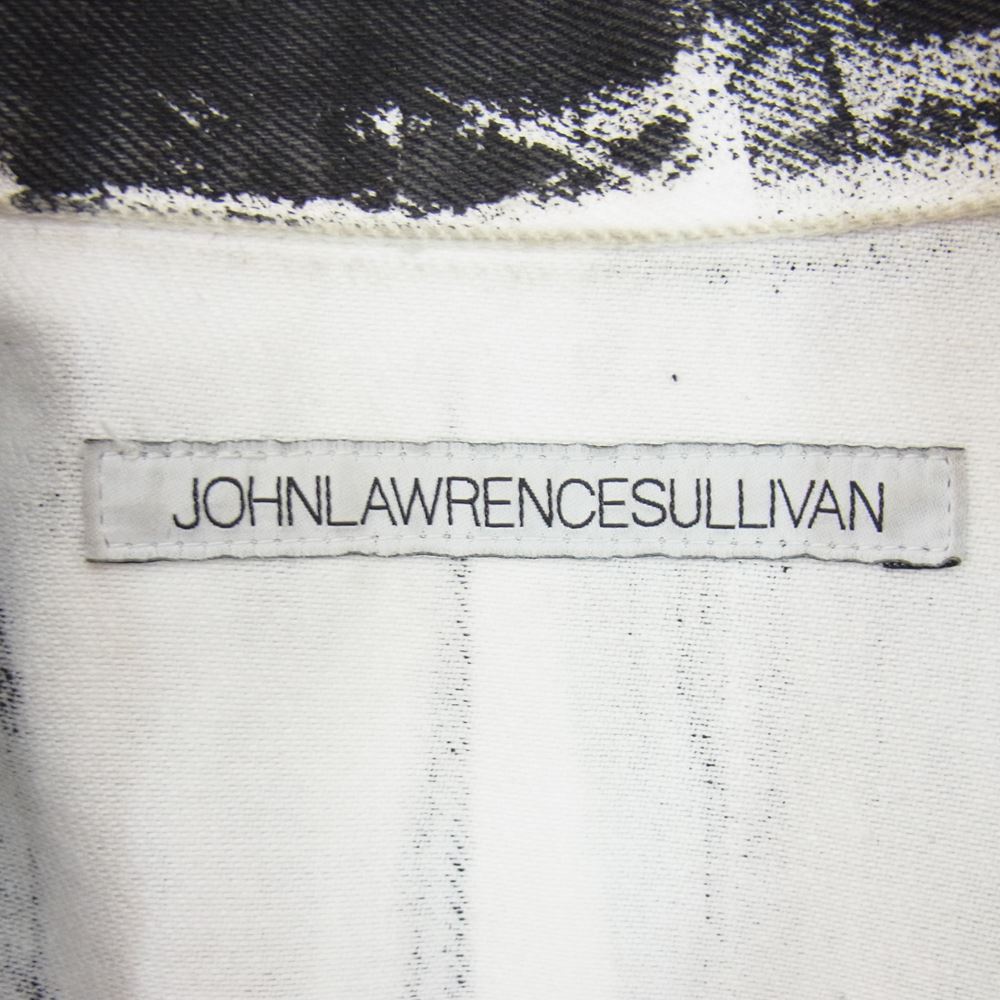 JOHN LAWRENCE SULLIVAN ジョンローレンスサリバン 1B020-0321-34 WRINKLE PRINT DENIM JACKET プリント デニム ジャケット ブラック ホワイト ブラック系 46【中古】