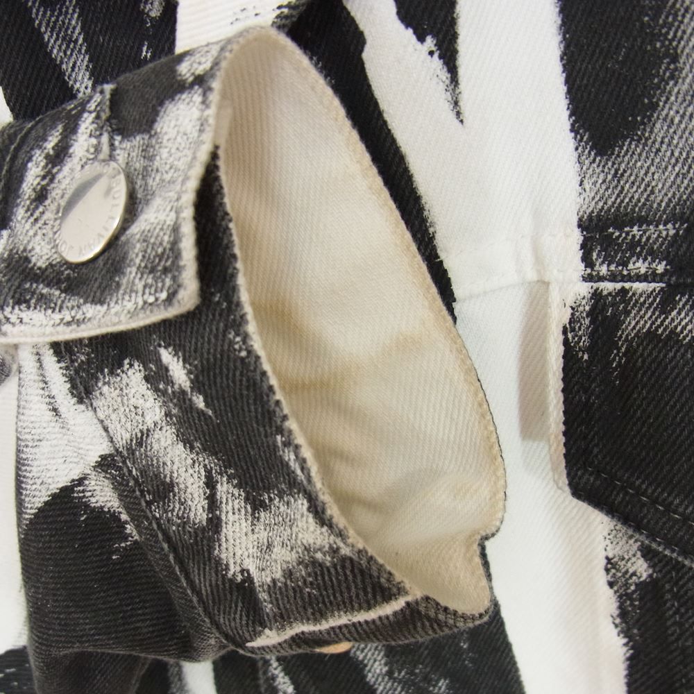 JOHN LAWRENCE SULLIVAN ジョンローレンスサリバン 1B020-0321-34 WRINKLE PRINT DENIM JACKET プリント デニム ジャケット ブラック ホワイト ブラック系 46【中古】