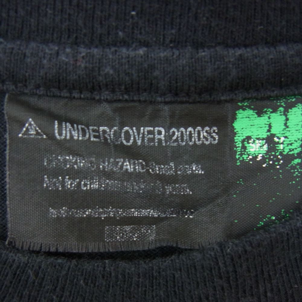 UNDERCOVER アンダーカバー  00SS  × WTAPS ダブルタップス 愚者世代 プリント 半袖 TEE Tシャツ  ブラック系 L【中古】