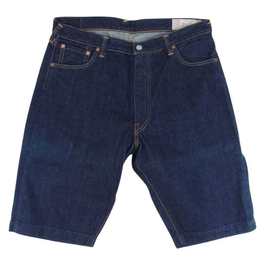 EVISU エヴィス 7001 カモメ ペイント 赤耳 ショート デニム パンツ インディゴブルー系 36【中古】