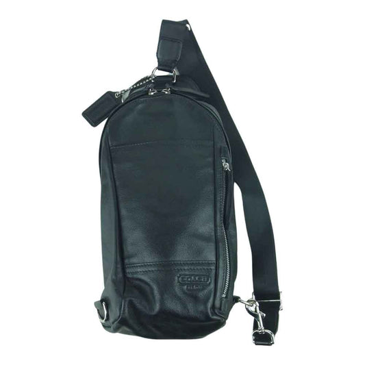 COACH コーチ E1293-70617 トンプソン コンバーチブル レザー ショルダー ボディ バック ブラック系【美品】【中古】