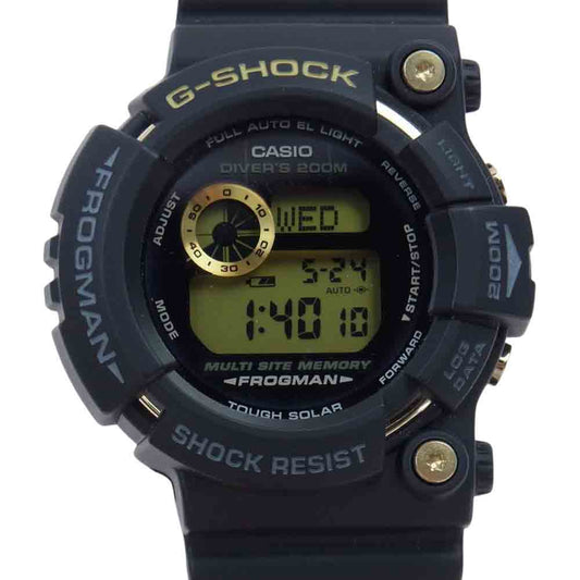 G-SHOCK ジーショック GW-225A-1JF 25周年 FROGMAN フロッグマン ドーンブラック クォーツ 腕時計 ウォッチ ブラック系【美品】【中古】