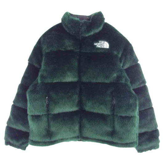 Supreme シュプリーム 20AW ND92001I × The North Face Faux Fur Nuptse Jacket ノースフェイス フェイクファー ヌプシ ジャケット ダウン グリーン系 L【中古】