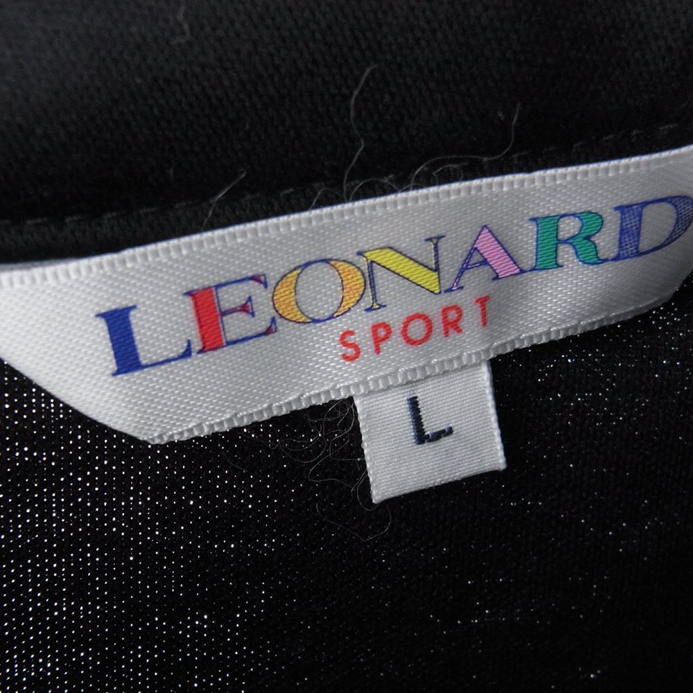 LEONARD レオナール SPORT スポーツ 襟切替 ハイネック Tシャツ ブラック ブラック系 L【中古】