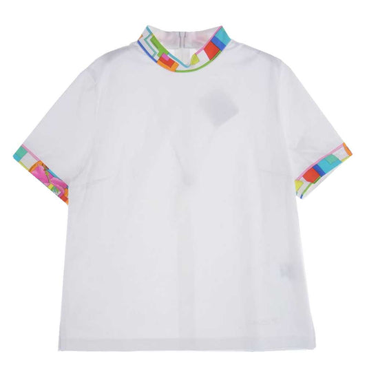 LEONARD レオナール SPORT スポーツ 襟切替 ハイネック Tシャツ ホワイト ホワイト系 L【極上美品】【中古】