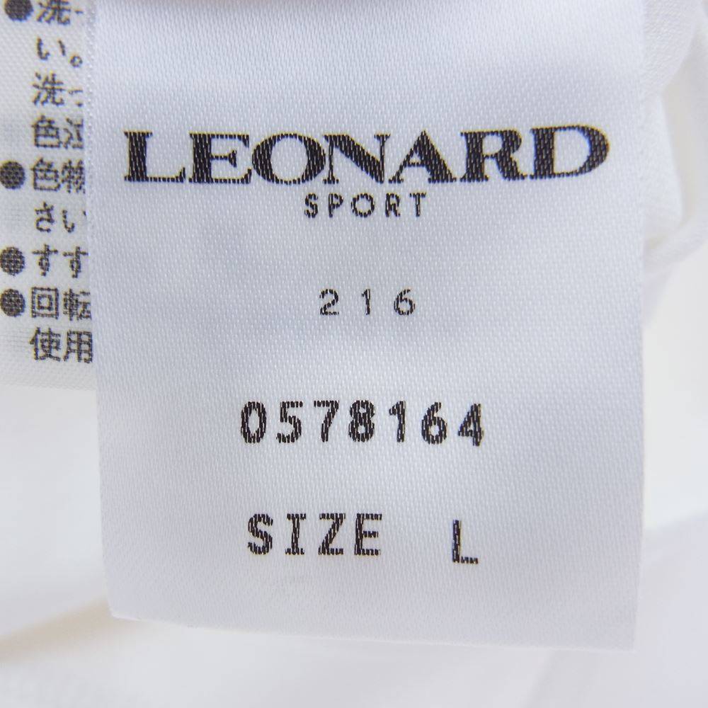 LEONARD レオナール SPORT スポーツ 襟切替 ハイネック Tシャツ ホワイト ホワイト系 L【極上美品】【中古】