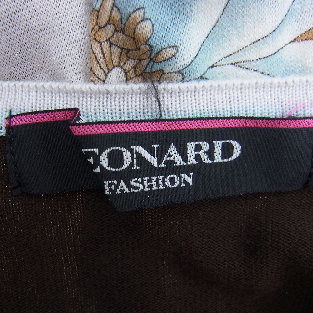 LEONARD レオナール ニット シースルー 半袖 花柄 ワンピース マルチカラー系 40【中古】