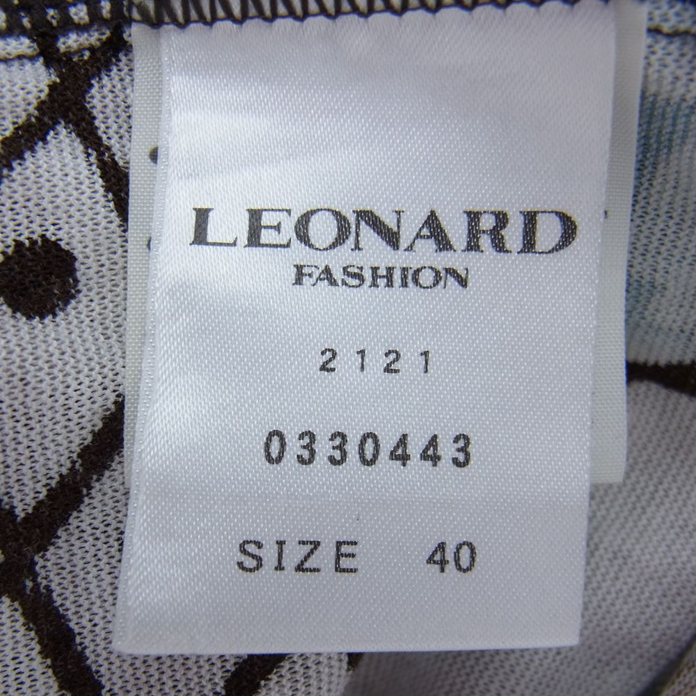 LEONARD レオナール ニット シースルー 半袖 花柄 ワンピース マルチカラー系 40【中古】