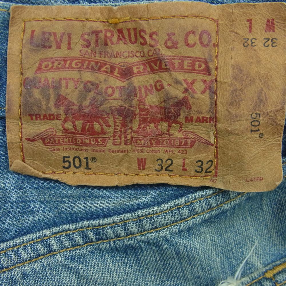 Levi's リーバイス 08501-00 501 USED 加工 デニム パンツ 廃版 フィリピン製 インディゴブルー系 W32 L32【中古】