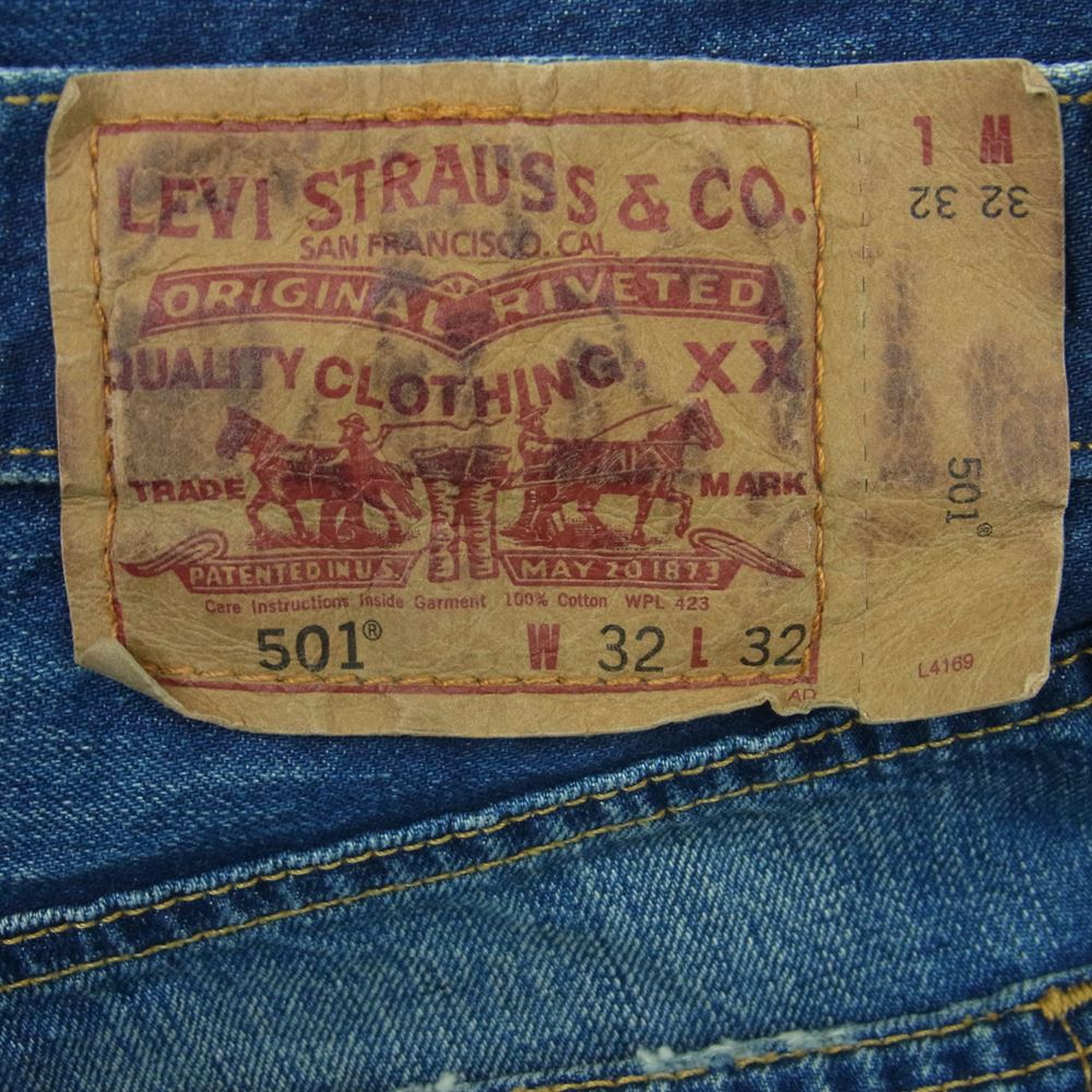 Levi's リーバイス 08501-0197 501 USED 加工 デニム パンツ 廃版 フィリピン製 インディゴブルー系 W32 L32【中古】