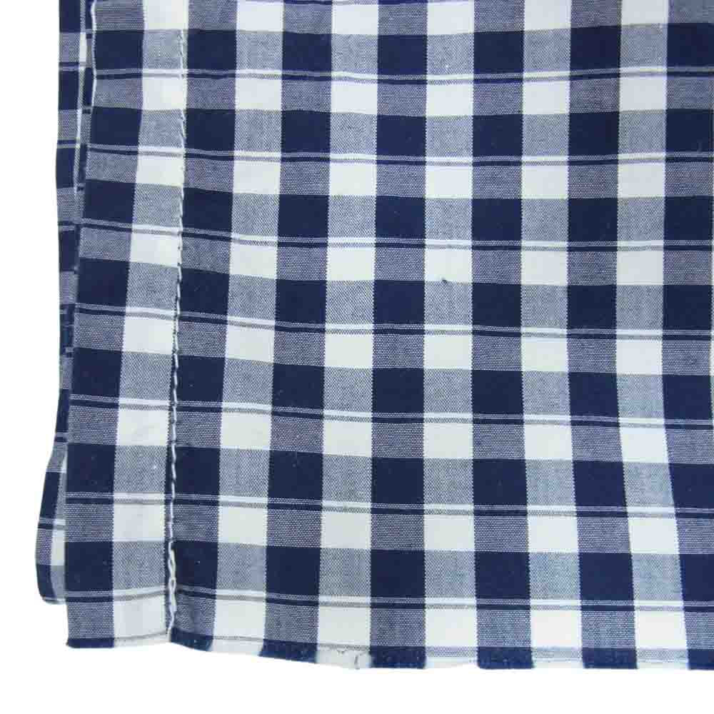 PORTER CLASSIC ポータークラシック ギンガムチェック ストール ネイビー系【中古】