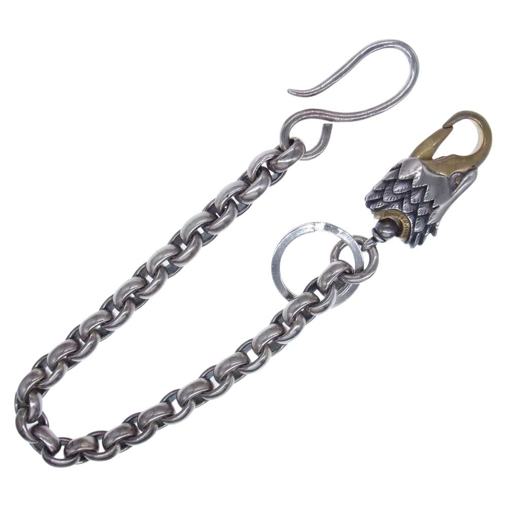 LARRY SMITH ラリースミス ROUGH AND RUGGED FACTORY EAGLE KEY CHAIN ラフアンドラゲッド ファクトリー イーグル キーチェーン ウォレットチェーン シルバー×ブラス シルバー系 F【中古】