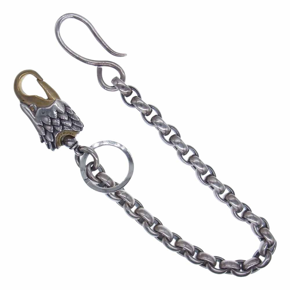 LARRY SMITH ラリースミス ROUGH AND RUGGED FACTORY EAGLE KEY CHAIN ラフアンドラゲッド ファクトリー イーグル キーチェーン ウォレットチェーン シルバー×ブラス シルバー系 F【中古】