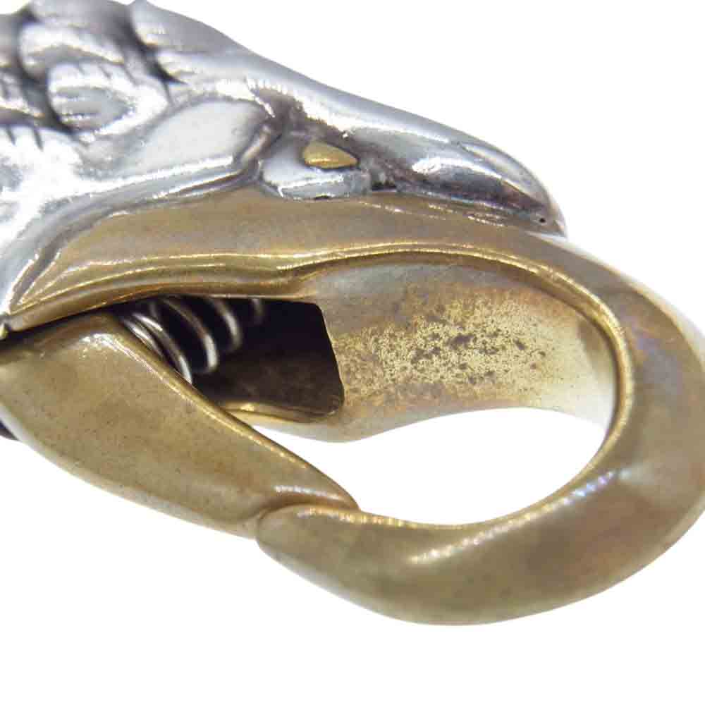 LARRY SMITH ラリースミス ROUGH AND RUGGED FACTORY EAGLE KEY CHAIN ラフアンドラゲッド ファクトリー イーグル キーチェーン ウォレットチェーン シルバー×ブラス シルバー系 F【中古】