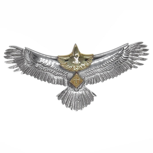 鷲見太郎 ギャランティカード付 eagle metal 頭金 大イーグル 裏面ネーム入り K18 925 ペンダントトップ シルバー系 ゴールド系【中古】