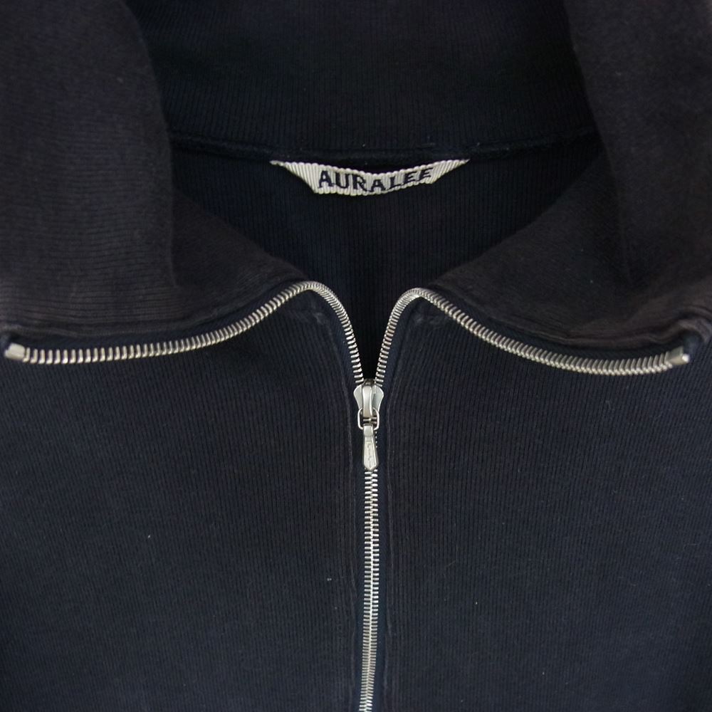 AURALEE オーラリー  16AW  A6AT02HR HEAVY RIB HALF-ZIP L/S TEE ヘビーリブハーフジップロングスリーブ Tシャツ カットソー ブラック系 4【中古】