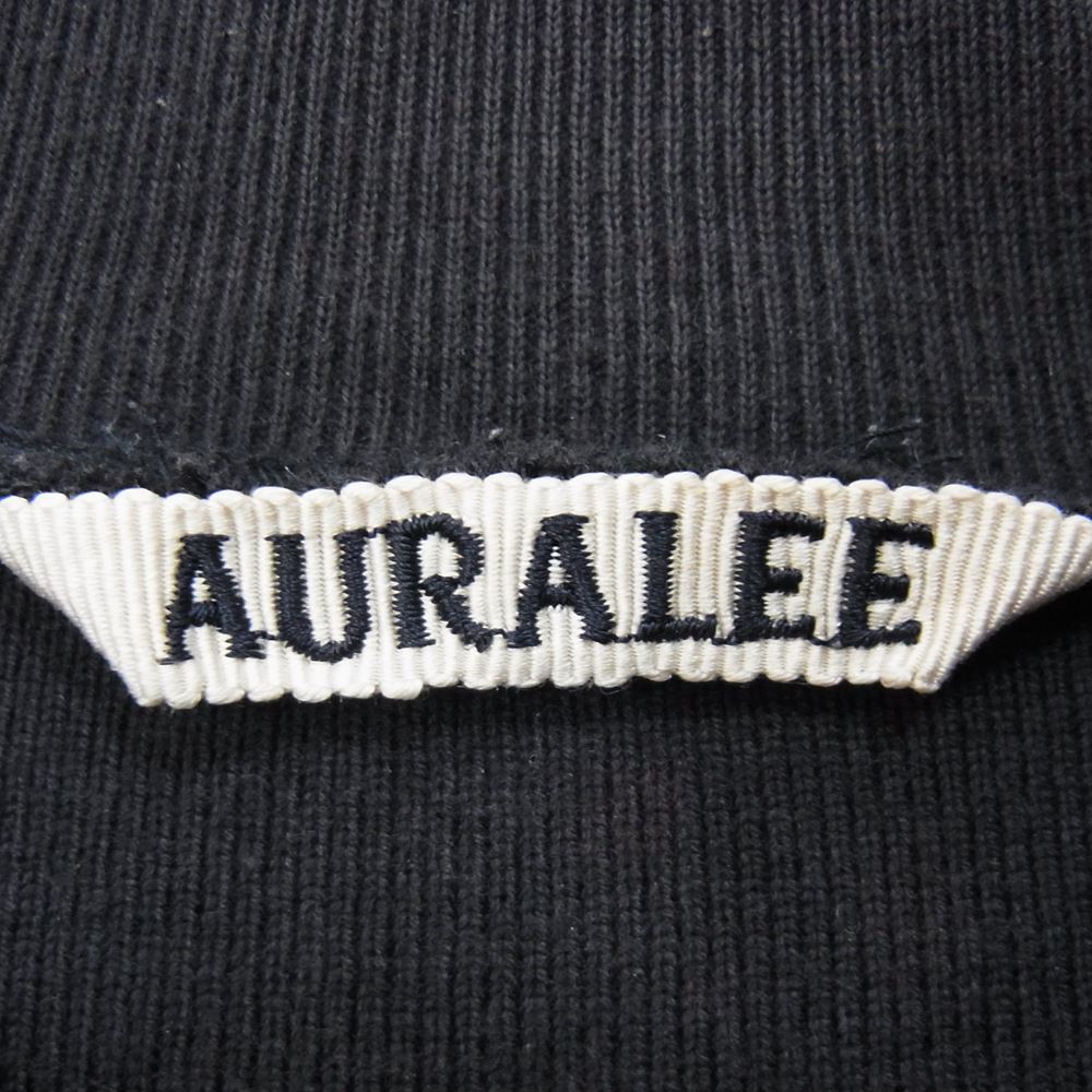 AURALEE オーラリー  16AW  A6AT02HR HEAVY RIB HALF-ZIP L/S TEE ヘビーリブハーフジップロングスリーブ Tシャツ カットソー ブラック系 4【中古】