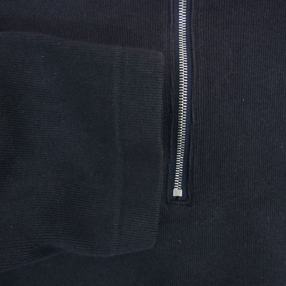 AURALEE オーラリー  16AW  A6AT02HR HEAVY RIB HALF-ZIP L/S TEE ヘビーリブハーフジップロングスリーブ Tシャツ カットソー ブラック系 4【中古】
