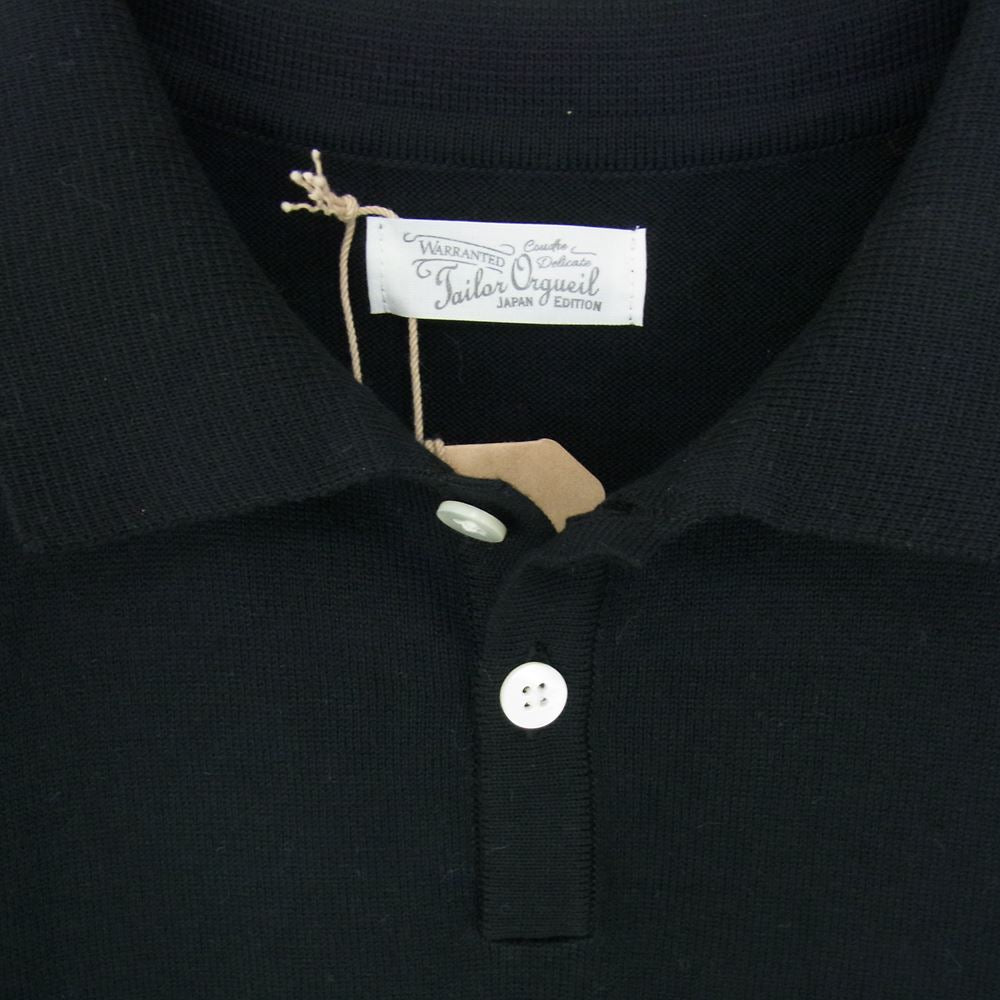 ORGUEIL オルゲイユ OR-9072  Knit Polo Shirt ニット ポロ シャツ ブラック系 42【極上美品】【中古】