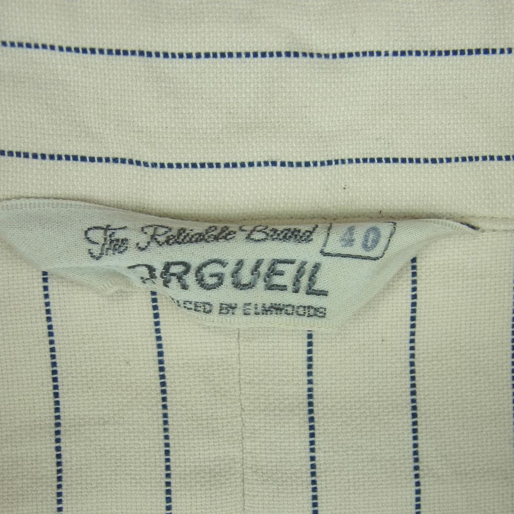 ORGUEIL オルゲイユ OR-5051A Stripe Work Shirt ストライプ ワーク 長袖 シャツ コットン 日本製 オフホワイト系 ライトベージュ系 40【中古】