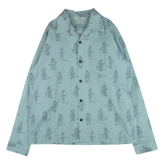 ORGUEIL オルゲイユ OR-5057 Long Sleeve Open Collar Shirt オープンカラー 長袖 シャツ ライトブルー系 グレイッシュライトブルー系 40【中古】