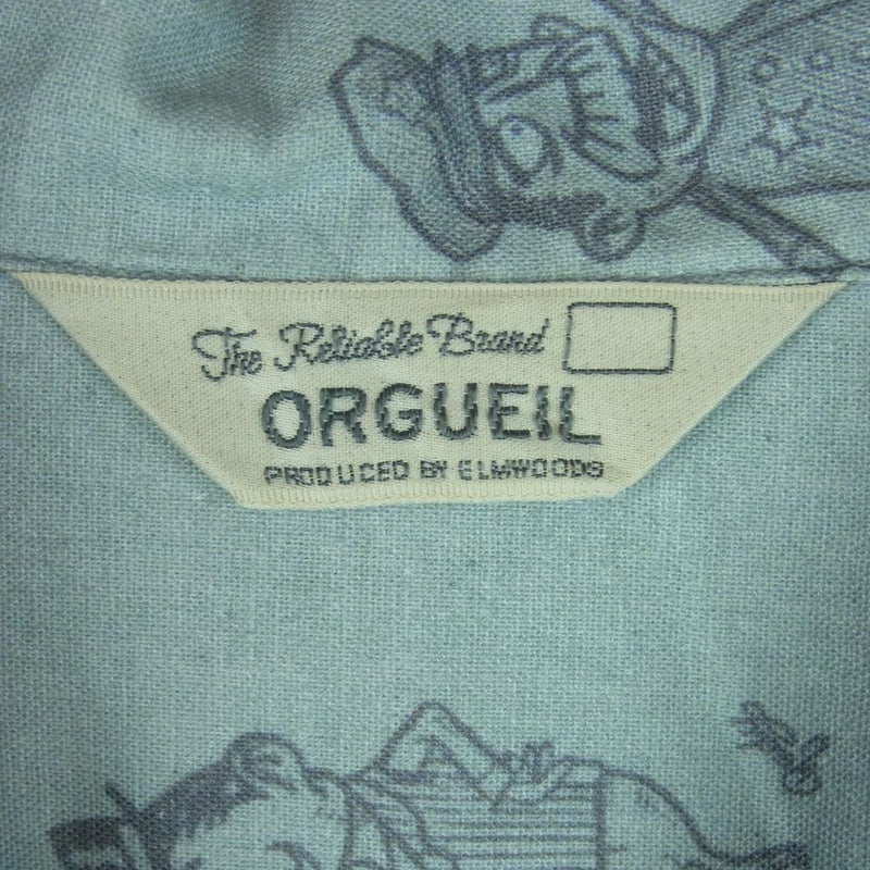 ORGUEIL オルゲイユ OR-5057 Long Sleeve Open Collar Shirt オープンカラー 長袖 シャツ ライトブルー系 グレイッシュライトブルー系 40【中古】