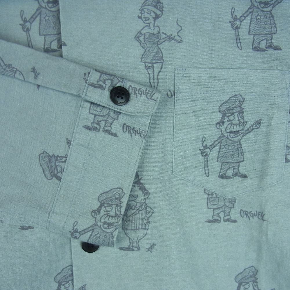 ORGUEIL オルゲイユ OR-5057 Long Sleeve Open Collar Shirt オープンカラー 長袖 シャツ ライトブルー系 グレイッシュライトブルー系 40【中古】