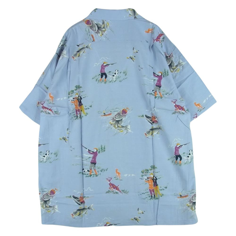 ORGUEIL オルゲイユ OR-5075 レーヨン ハワイアン シャツ オープンカラー 半袖 ライトブルー系 42【新古品】【未使用】【中古】