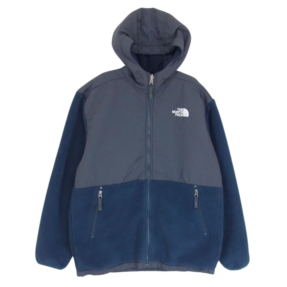 THE NORTH FACE ノースフェイス DENALI HOODIE デナリ フリース フーディ ジャケット ネイビー系 XL(キッズ)【中古】