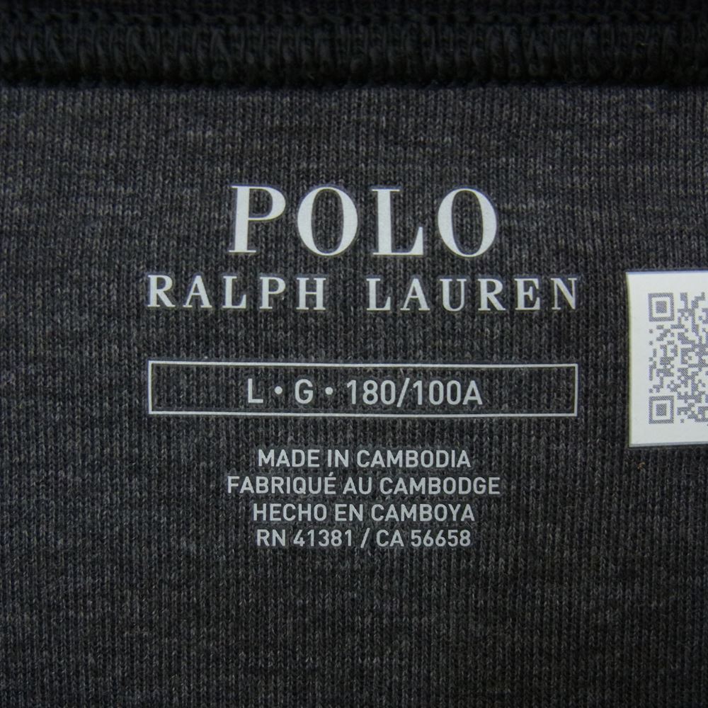 POLO RALPH LAUREN ポロ・ラルフローレン  LONG SLEEVE SWEATSHIRT クルーネック ロングスリーブ スウェット カットソー ブラック系 L【極上美品】【中古】