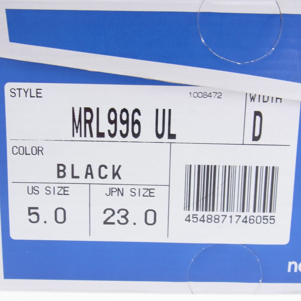 NEW BALANCE ニューバランス MRL996 UL × UNITED ARROWS green label relaxing ユナイテッドアローズ グリーンレーベル ローカットスニーカー ブラック系 23.0cm【新古品】【未使用】【中古】