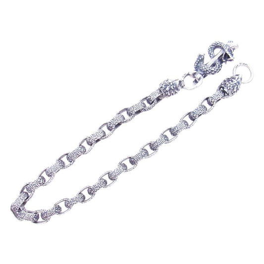 GABOR ガボール ギャランティ&BOX付属 マリア スネークキーパー チゼルドHWOリンク 2ライオンヘッド ウォレットチェーン シルバー系【中古】