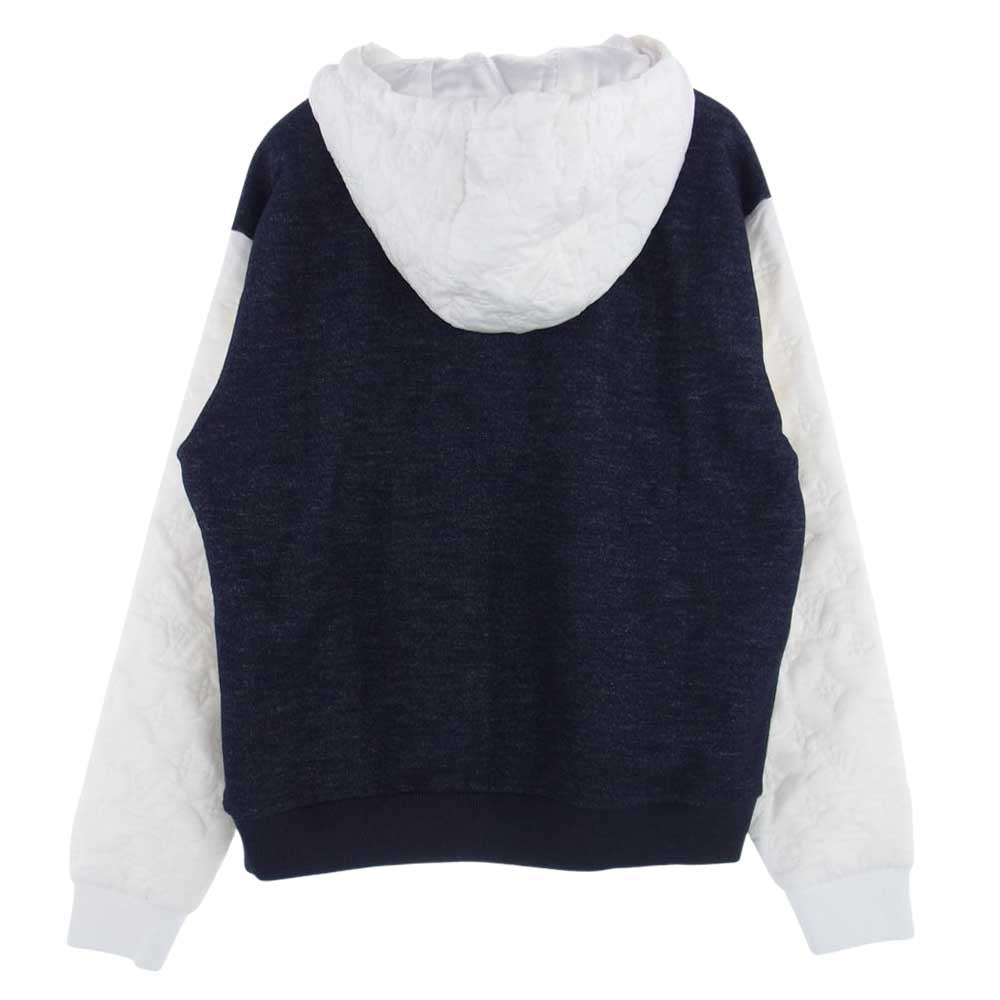 LOUIS VUITTON ルイ・ヴィトン 23SS 1AB5EL ハイブリッド モノグラム フーデッド フード袖切替 ブルゾン ホワイト系 インディゴブルー系 L【新古品】【未使用】【中古】