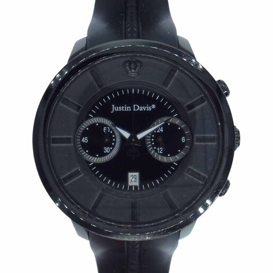 Justin Davis ジャスティンデイビス × 清春 ギャランティ付属 BBB004 JD&K クロノグラフ ウォッチ 腕時計 ブラック系【中古】