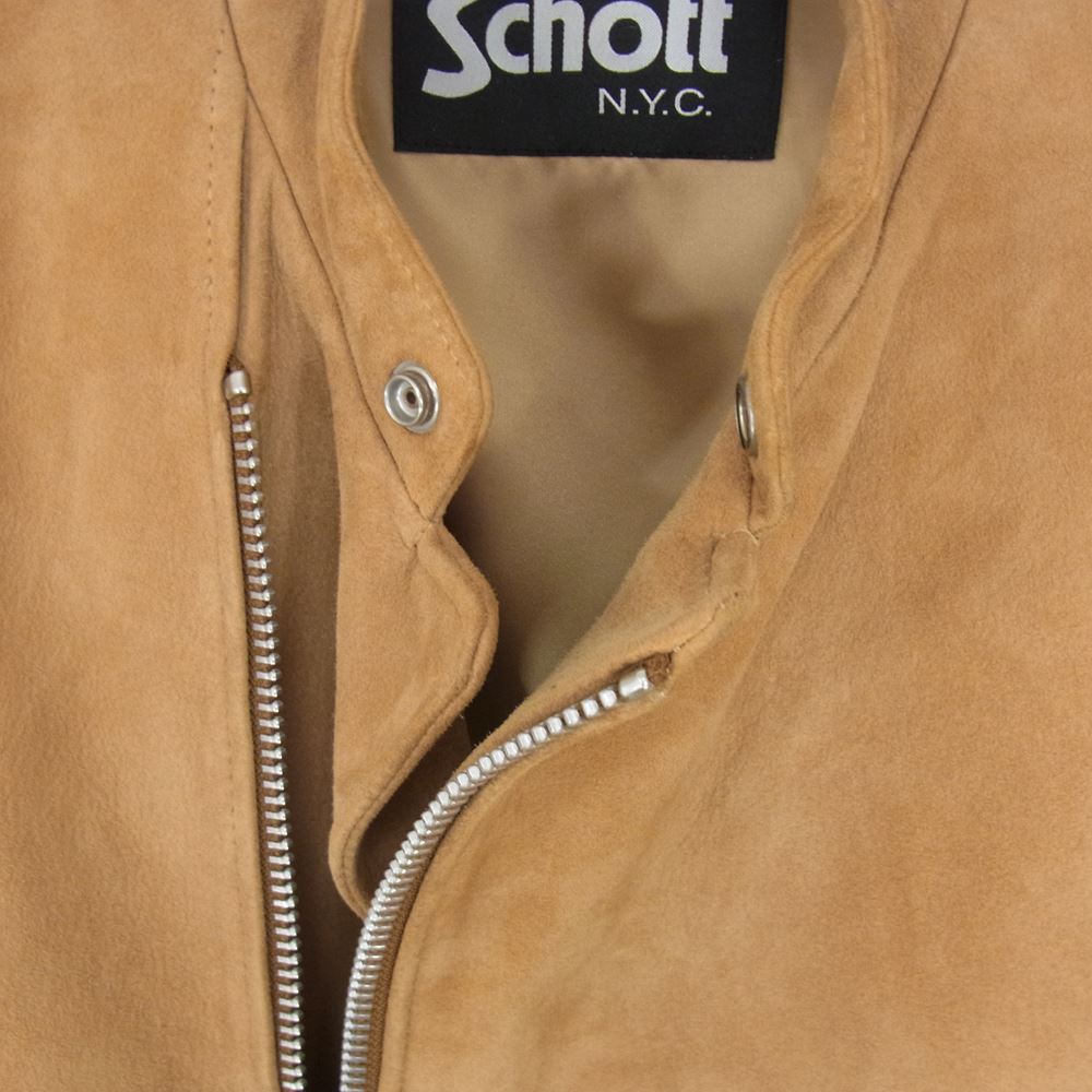 schott ショット 3191056 スウェード 羊革 レザー ライダース ジャケット ブラウン系 38【中古】