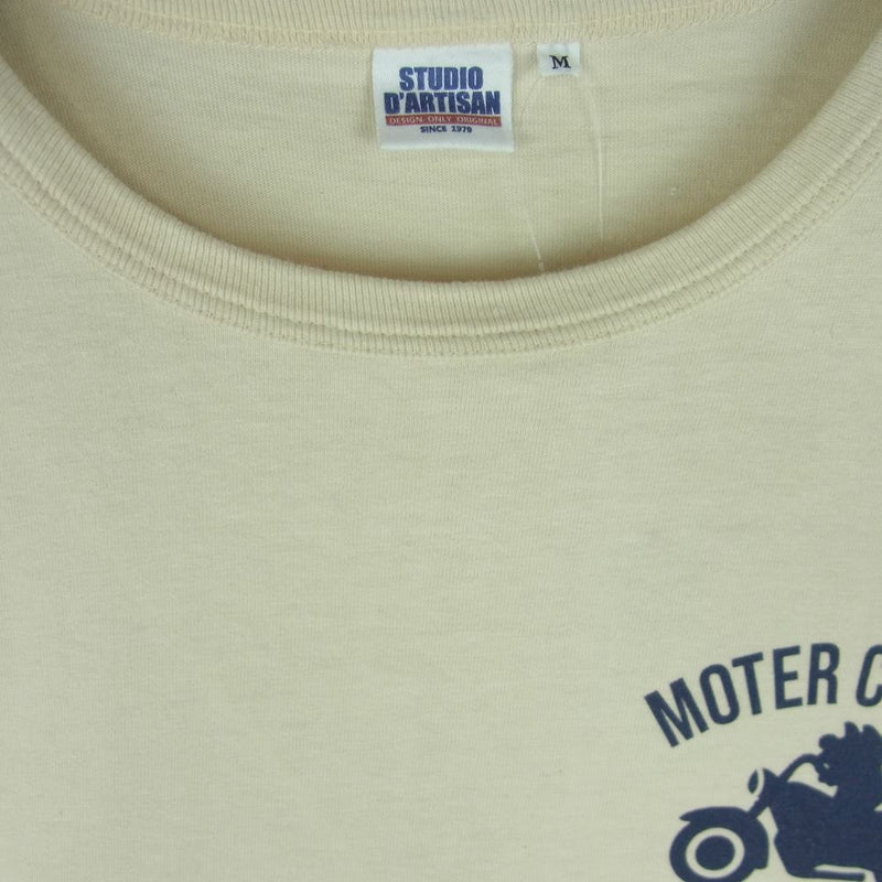 STUDIO D’ARTISAN ステュディオダルチザン 8077B MOTOR CYCLES キャラクター プリント 長袖 Ｔシャツ ベージュ系 M【中古】