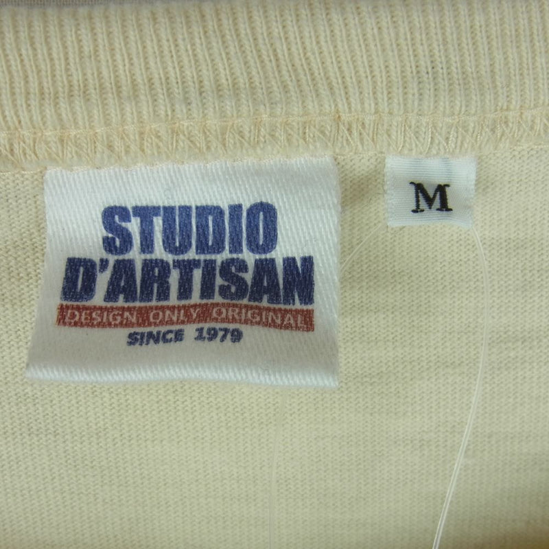 STUDIO D’ARTISAN ステュディオダルチザン 8077B MOTOR CYCLES キャラクター プリント 長袖 Ｔシャツ ベージュ系 M【中古】