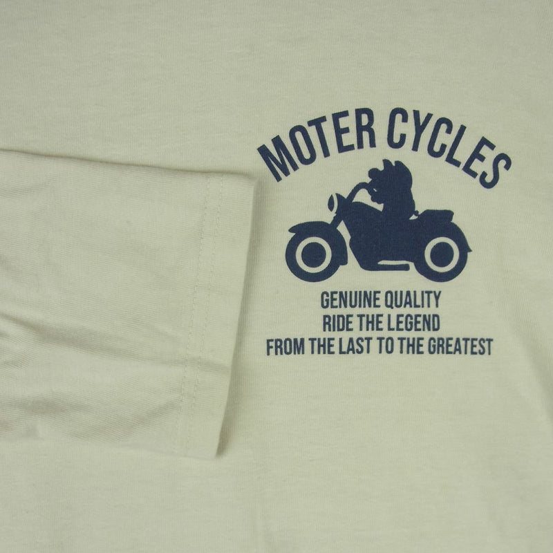 STUDIO D’ARTISAN ステュディオダルチザン 8077B MOTOR CYCLES キャラクター プリント 長袖 Ｔシャツ ベージュ系 M【中古】