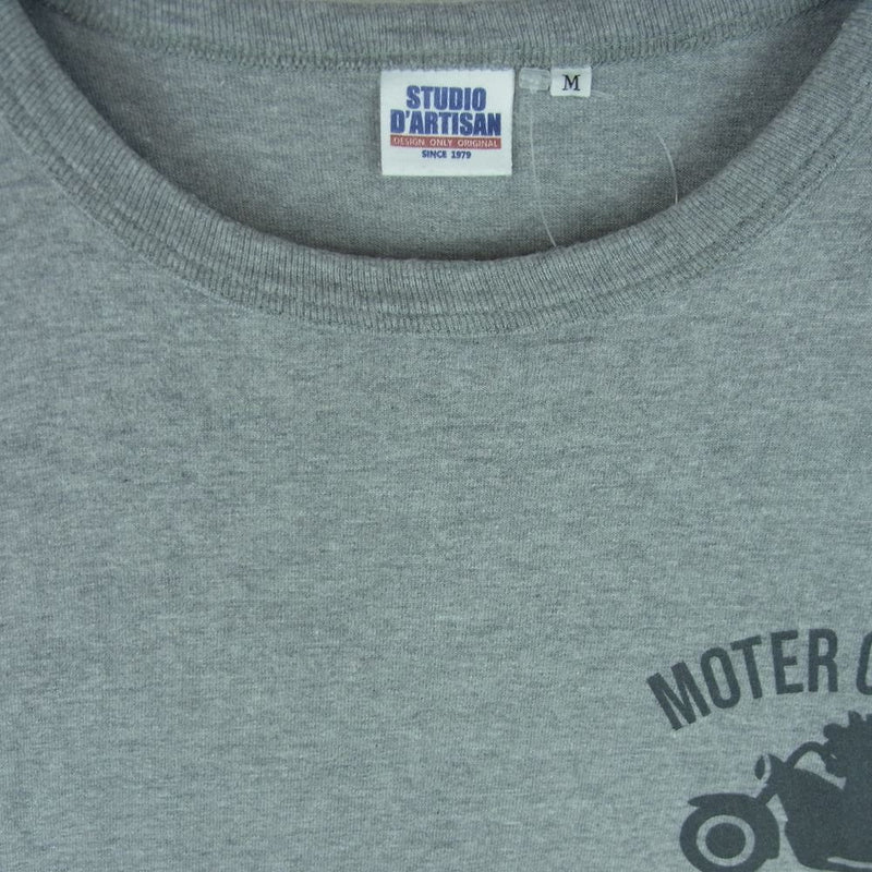 STUDIO D’ARTISAN ステュディオダルチザン 8077B MOTOR CYCLES キャラクター プリント 長袖 Ｔシャツ グレー系 M【美品】【中古】