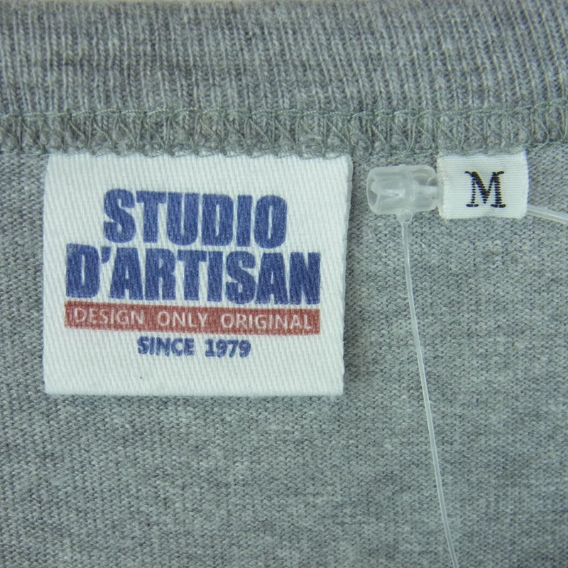 STUDIO D’ARTISAN ステュディオダルチザン 8077B MOTOR CYCLES キャラクター プリント 長袖 Ｔシャツ グレー系 M【美品】【中古】