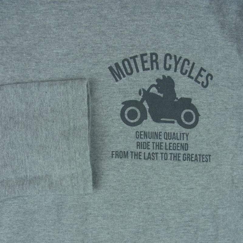 STUDIO D’ARTISAN ステュディオダルチザン 8077B MOTOR CYCLES キャラクター プリント 長袖 Ｔシャツ グレー系 M【美品】【中古】