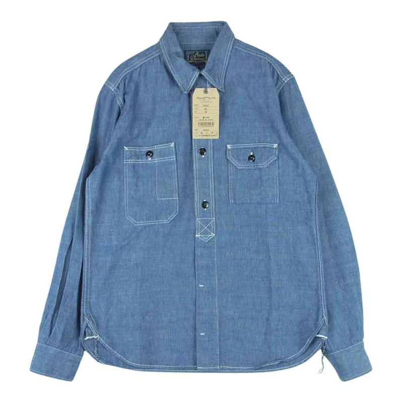 STUDIO D’ARTISAN ステュディオダルチザン 5333A Chambray Shirts シャンブレー ワーク 長袖 シャツ インディゴブルー系 BL 38【美品】【中古】